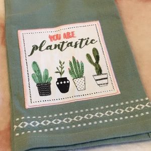 You are plantastic Cactus Succulent Kitchen Towel NWT Cotton India 18”x28”